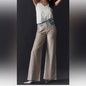 Pilcro by Anthropologie High Waisted Sequin Skater Jean